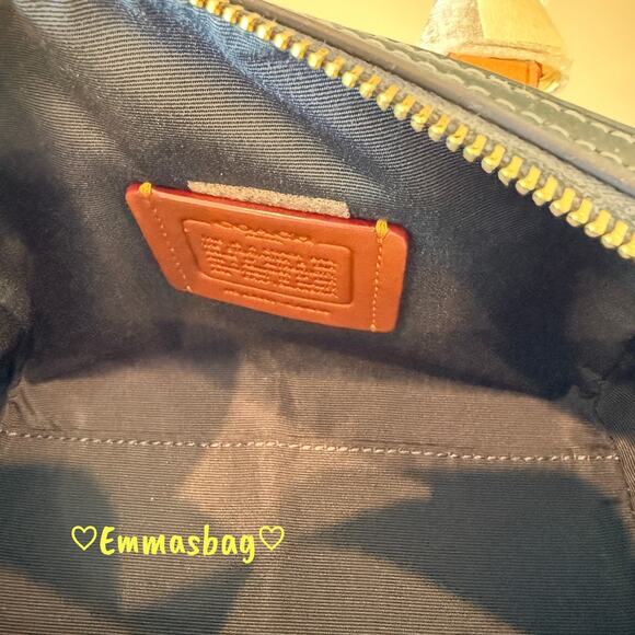 Coach Mini Rowan Crossbody Bag In Signature Denim CDQ36 denim/Gold/Indigo - Picture 10 of 16